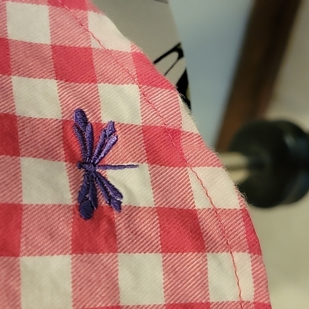 Talbots Button Down, Check Pattern, Denim Cuffs, … - image 6